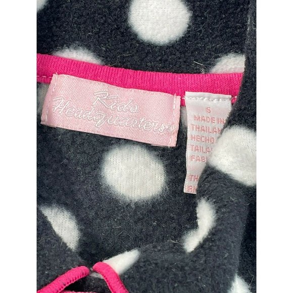 Kids Headquarters Fleece Jacket Size 5 Black White polka dot Ruffles Flowers EUC - Picture 4 of 6